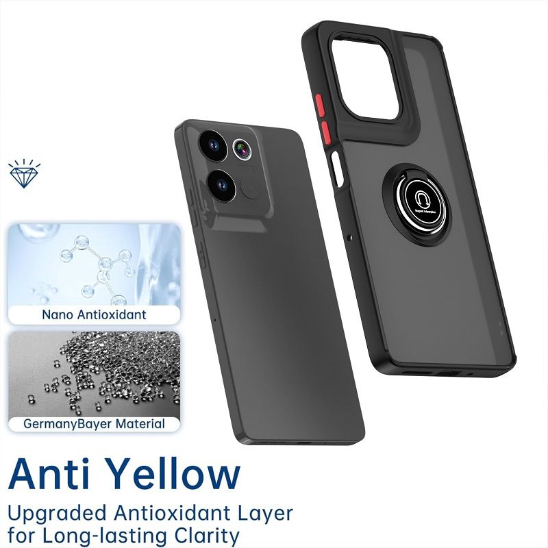 Phone Case for Motorola Moto G75 Shockproof Bumper [Drop-Protection] Case with Ring Holder Stand Magnetic Cover