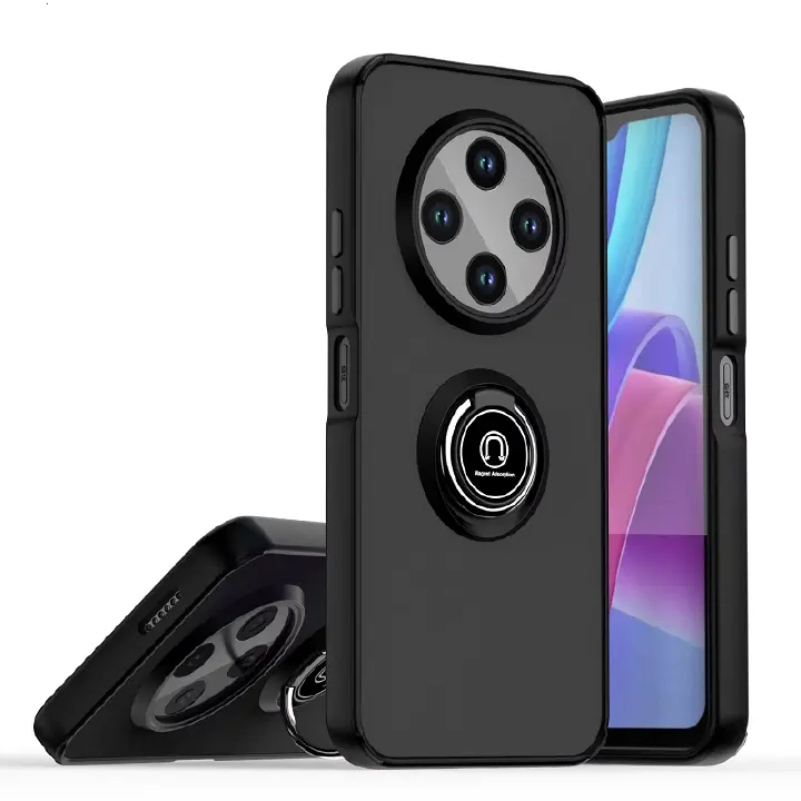 Phone Case for Tecno Spark 30C Shockproof Bumper [Drop-Protection] Case with Ring Holder Stand Magnetic Cover