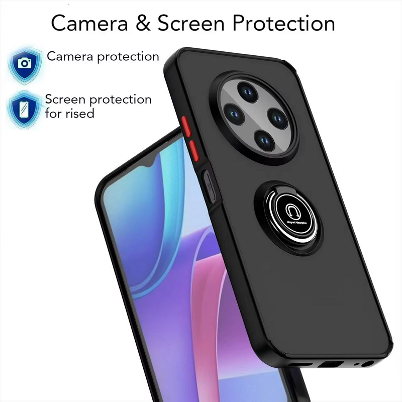 Phone Case for Tecno Spark 30C Shockproof Bumper [Drop-Protection] Case with Ring Holder Stand Magnetic Cover