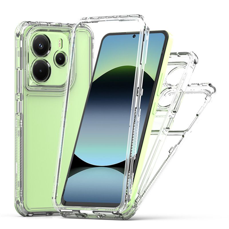 Cover for Xiaomi Redmi Note 14 4G Transparent 3 in 1 Soft Hard Combination Phone Case