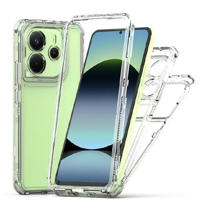 Cover for Xiaomi Redmi Note 14 4G Transparent 3 in 1 Soft Hard Combination Phone Case