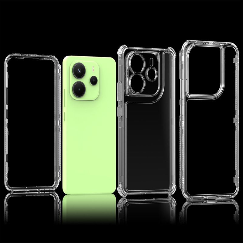 Cover for Xiaomi Redmi Note 14 4G Transparent 3 in 1 Soft Hard Combination Phone Case