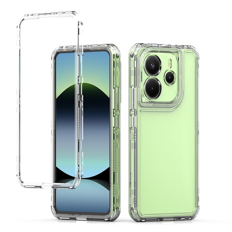 Cover for Xiaomi Redmi Note 14 4G Transparent 3 in 1 Soft Hard Combination Phone Case