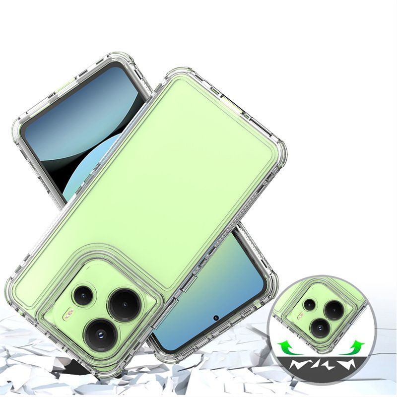 Cover for Xiaomi Redmi Note 14 4G Transparent 3 in 1 Soft Hard Combination Phone Case
