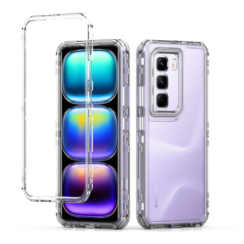 Cover for Infinix Hot 50 Pro+ Transparent 3 in 1 Soft Hard Combination Phone Case for Infinix Hot 50 Pro Plus
