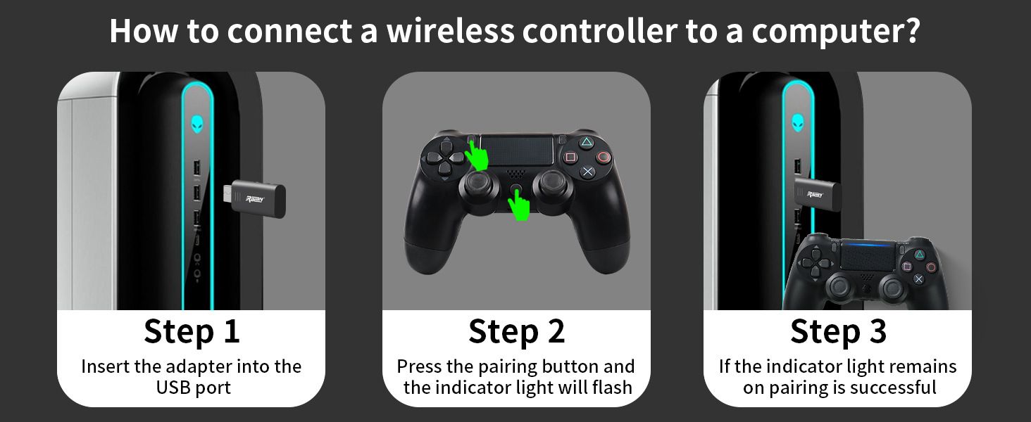 PS4/PS5 Bluetooth Converter SWITCH Gamepad Compatible PC Android TV Box USB Adapter