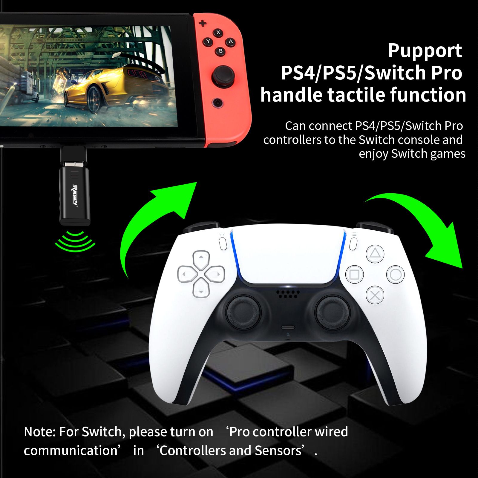 PS4/PS5 Bluetooth Converter SWITCH Gamepad Compatible PC Android TV Box USB Adapter