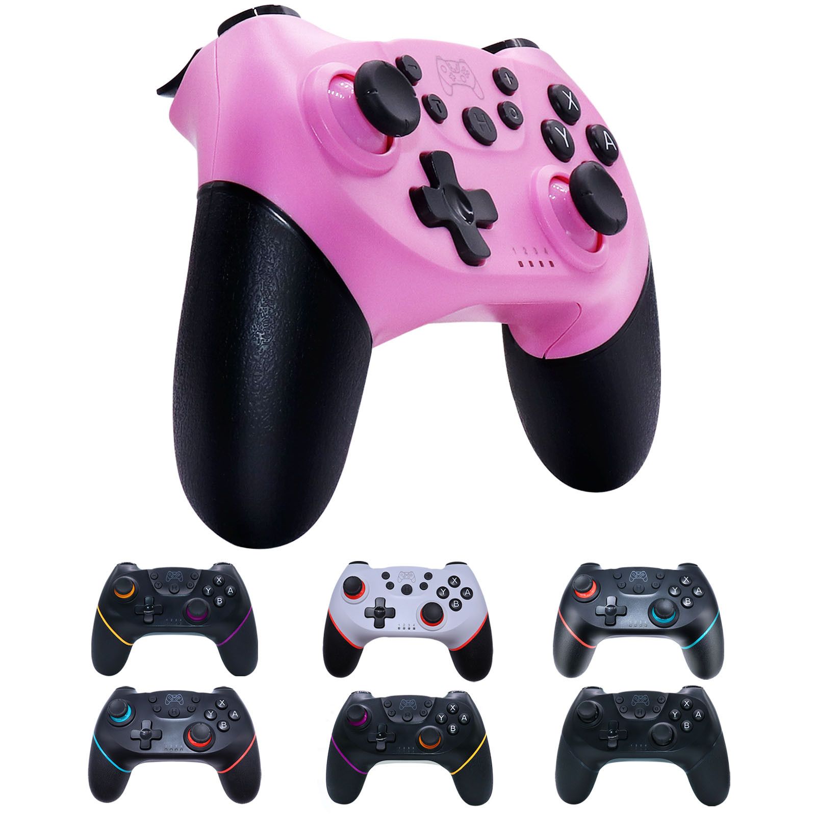 Wireless Controller Compatible for Nintendo Switch Adjustable Turbo with 6-Axis Vibration Gamepad for PC/NS Lite Console