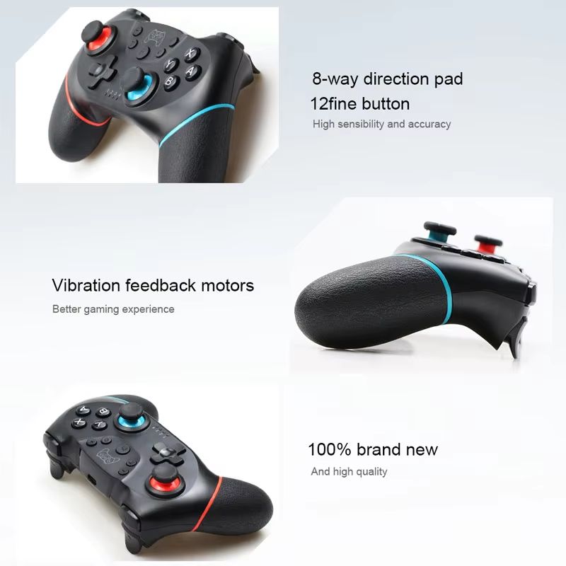Wireless Controller Compatible for Nintendo Switch Adjustable Turbo with 6-Axis Vibration Gamepad for PC/NS Lite Console