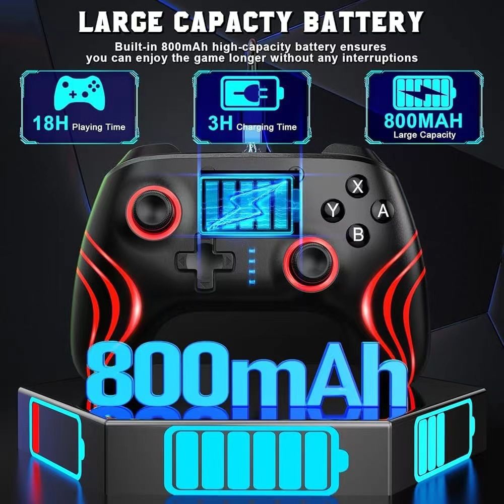 RGB Light Gaming Wireless Gamepad Video Game Controllers for Switch/PC Console