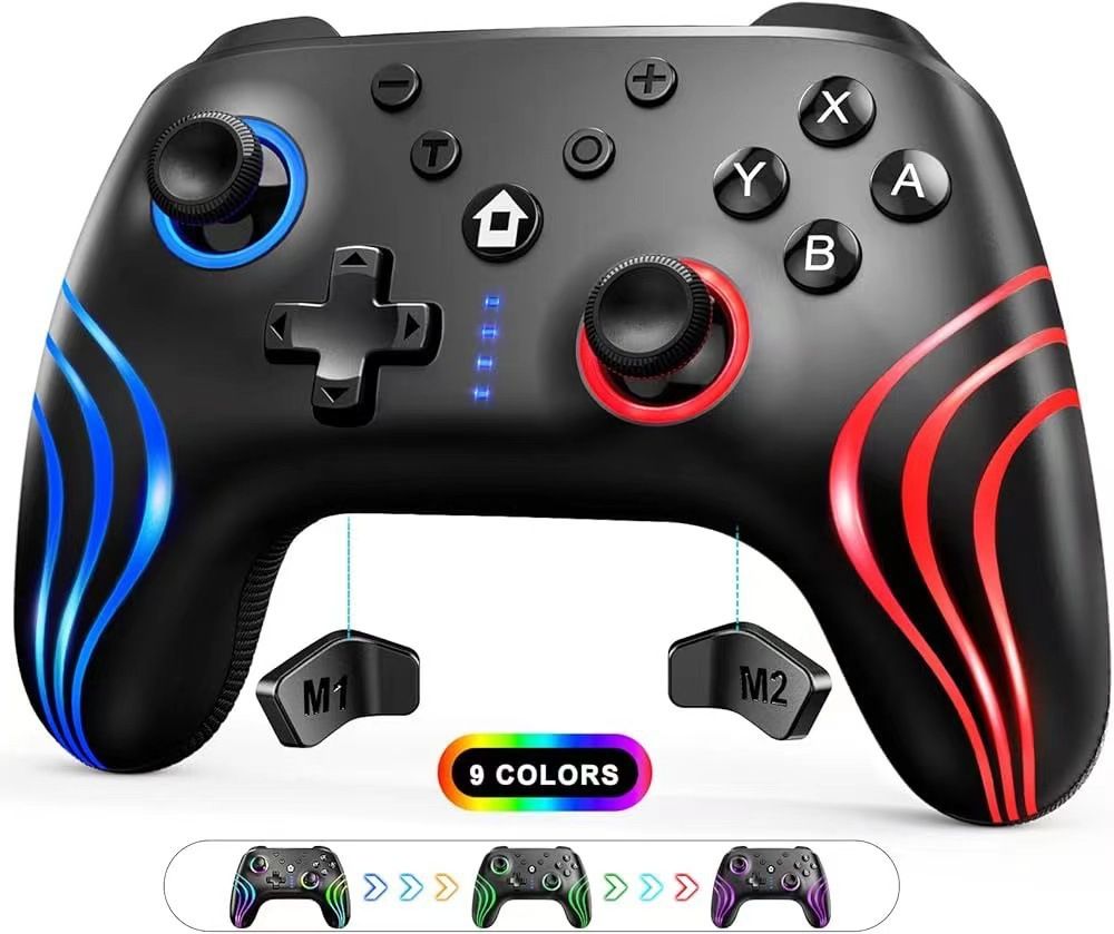 RGB Light Gaming Wireless Gamepad Video Game Controllers for Switch/PC Console