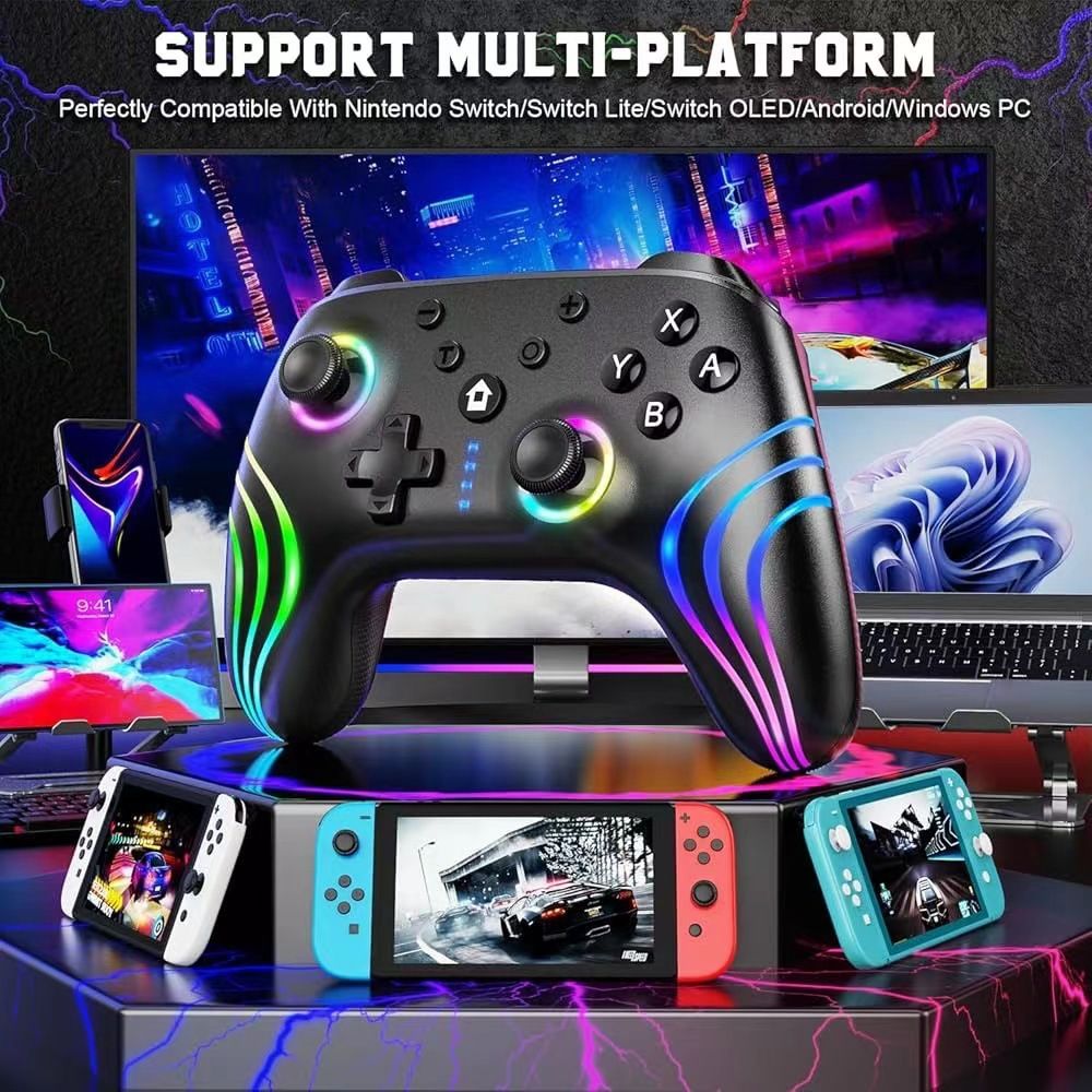 RGB Light Gaming Wireless Gamepad Video Game Controllers for Switch/PC Console