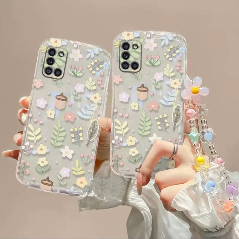 Phone Case for Samsung Galaxy A31 Fashion Flowers Soft Case Fall Prevention Protective Cover for Samsung Galaxy A31