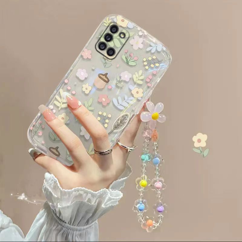 Phone Case for Samsung Galaxy A31 Fashion Flowers Soft Case Fall Prevention Protective Cover for Samsung Galaxy A31