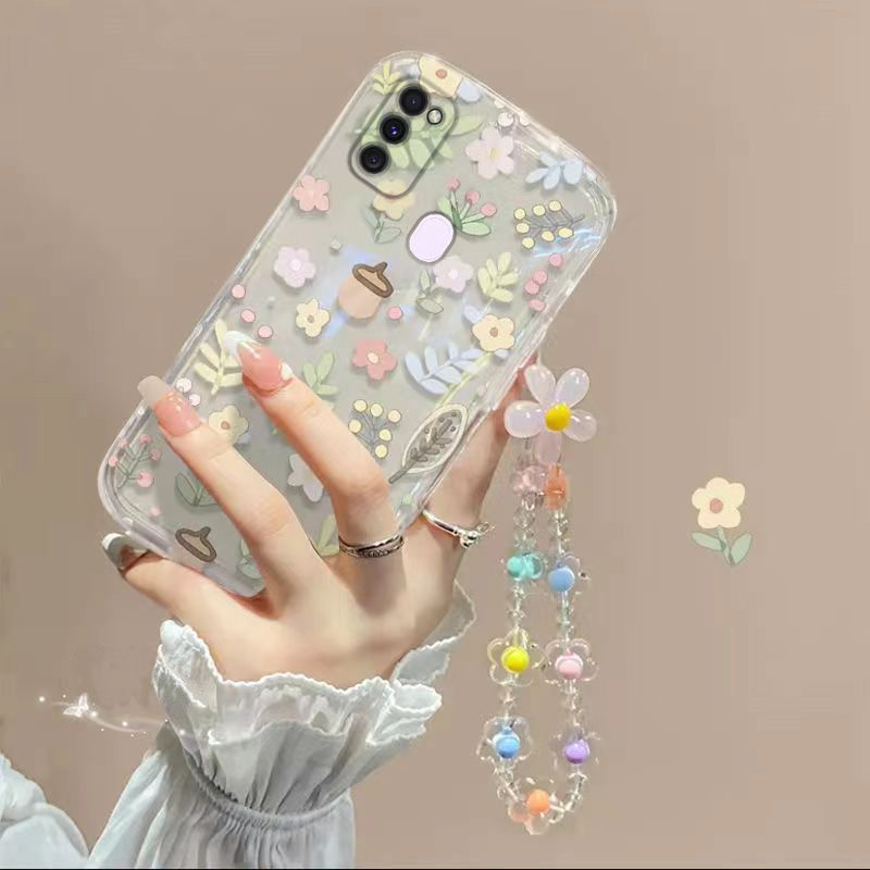 Phone Case for Samsung Galaxy M31/M21/M31 Prime/M30S Fashion Flowers Soft Case Fall Prevention Protective Cover for Samsung Galaxy M31/M21/M31 Prime/M30S