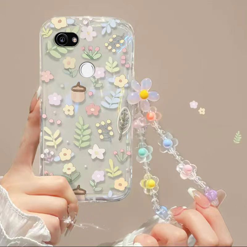 Phone Case for Google Pixel 2 XL Fashion Flowers Soft Case Fall Prevention Protective Cover for Google Pixel 2XL