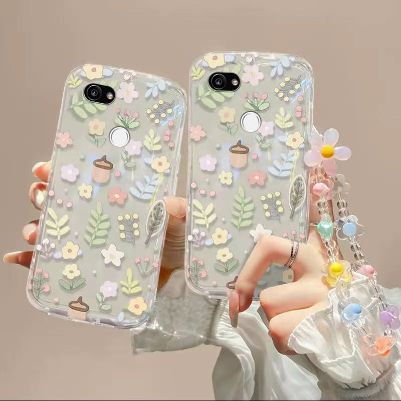 Phone Case for Google Pixel 2 XL Fashion Flowers Soft Case Fall Prevention Protective Cover for Google Pixel 2XL