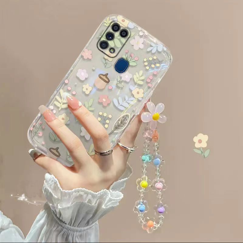 Phone Case for Samsung Galaxy M31 M31 Prime M21S Fashion Flowers Soft Case Fall Prevention Protective Cover for Samsung Galaxy M31 M31 Prime M21S