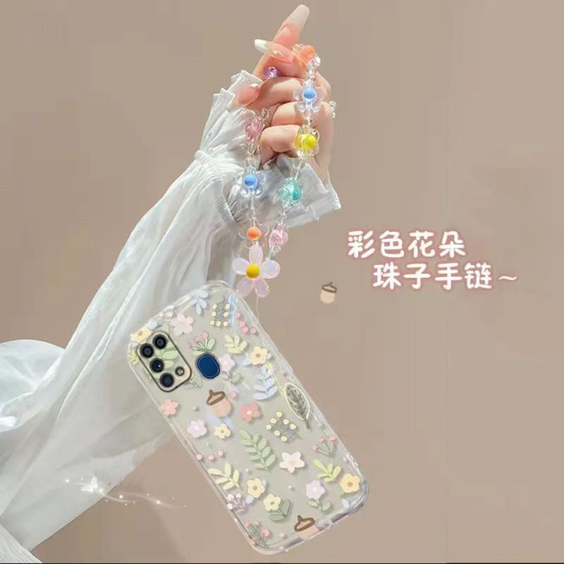 Phone Case for Samsung Galaxy M31 M31 Prime M21S Fashion Flowers Soft Case Fall Prevention Protective Cover for Samsung Galaxy M31 M31 Prime M21S