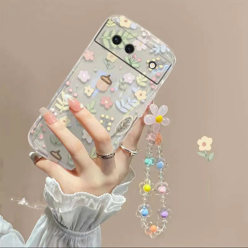 Phone Case for Google Pixel 6a Fashion Flowers Soft Case Fall Prevention Protective Cover for Google Pixel 6a