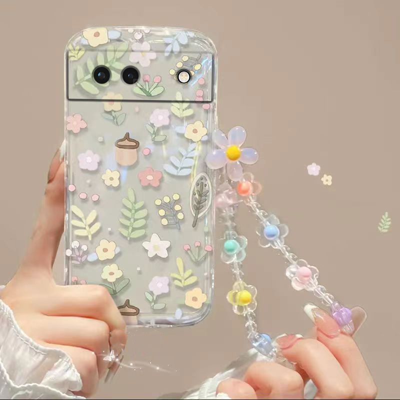 Phone Case for Google Pixel 6a Fashion Flowers Soft Case Fall Prevention Protective Cover for Google Pixel 6a