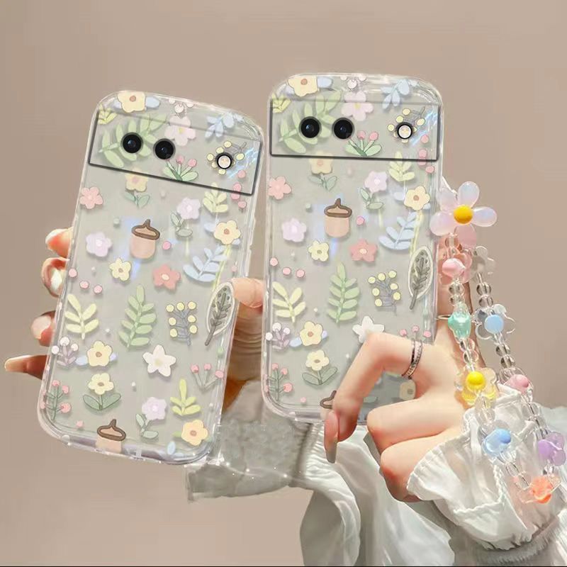 Phone Case for Google Pixel 6a Fashion Flowers Soft Case Fall Prevention Protective Cover for Google Pixel 6a