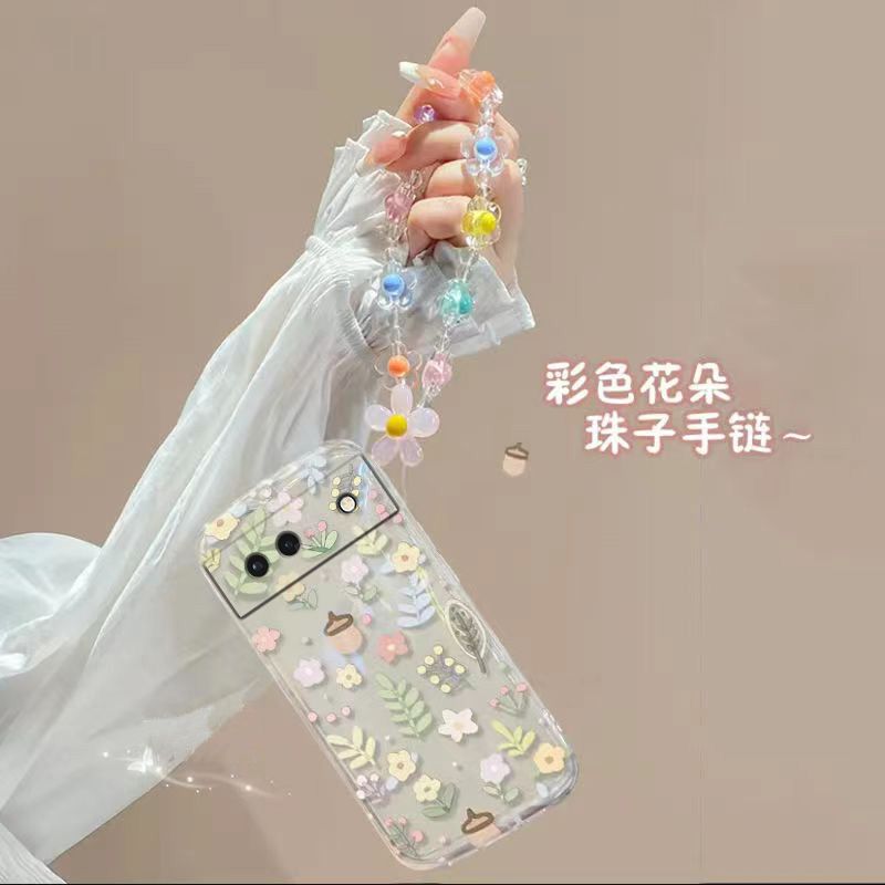 Phone Case for Google Pixel 6a Fashion Flowers Soft Case Fall Prevention Protective Cover for Google Pixel 6a