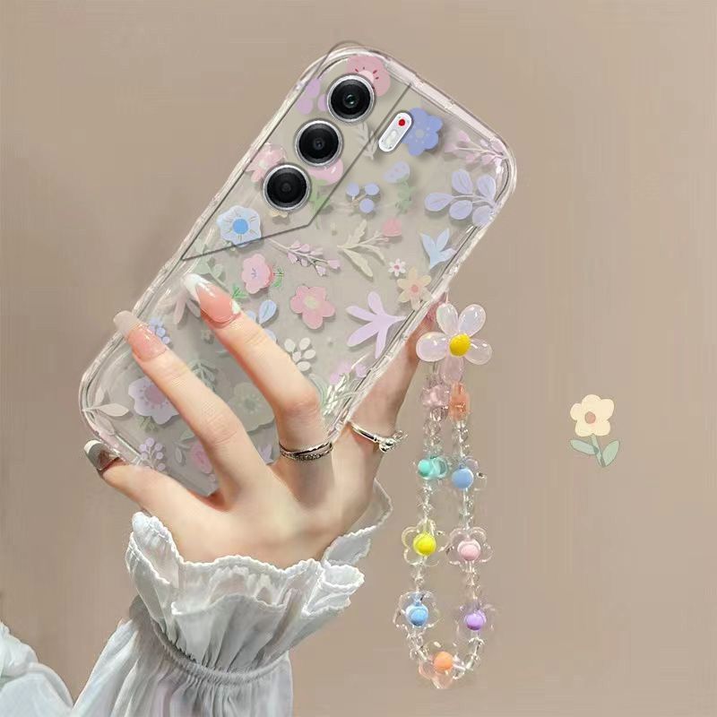 Phone Case for Tecno Camon 40 Pro Fashion Flowers Soft Case Fall Prevention Protective Cover for Tecno Camon 40 Pro