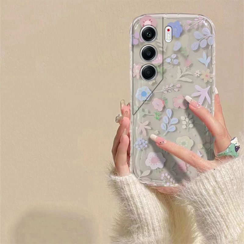 Phone Case for Tecno Camon 40 Pro Fashion Flowers Soft Case Fall Prevention Protective Cover for Tecno Camon 40 Pro