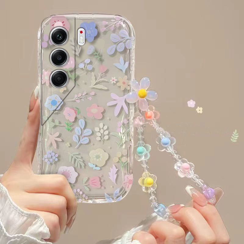 Phone Case for Tecno Camon 40 Pro Fashion Flowers Soft Case Fall Prevention Protective Cover for Tecno Camon 40 Pro