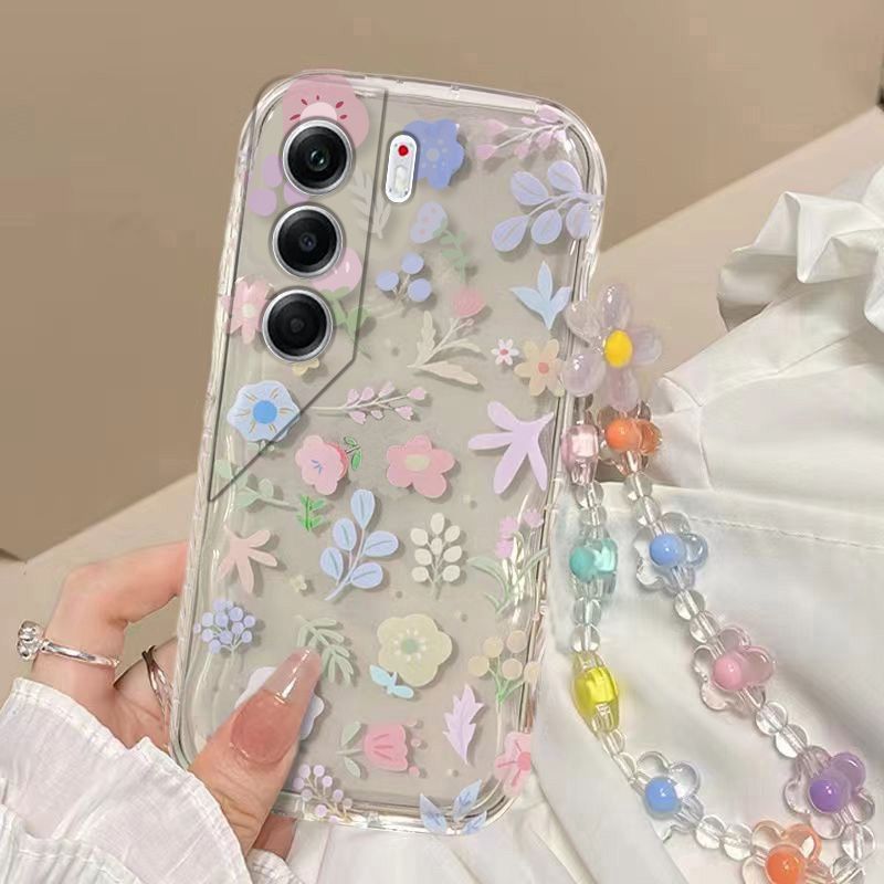 Phone Case for Tecno Camon 40 Pro Fashion Flowers Soft Case Fall Prevention Protective Cover for Tecno Camon 40 Pro