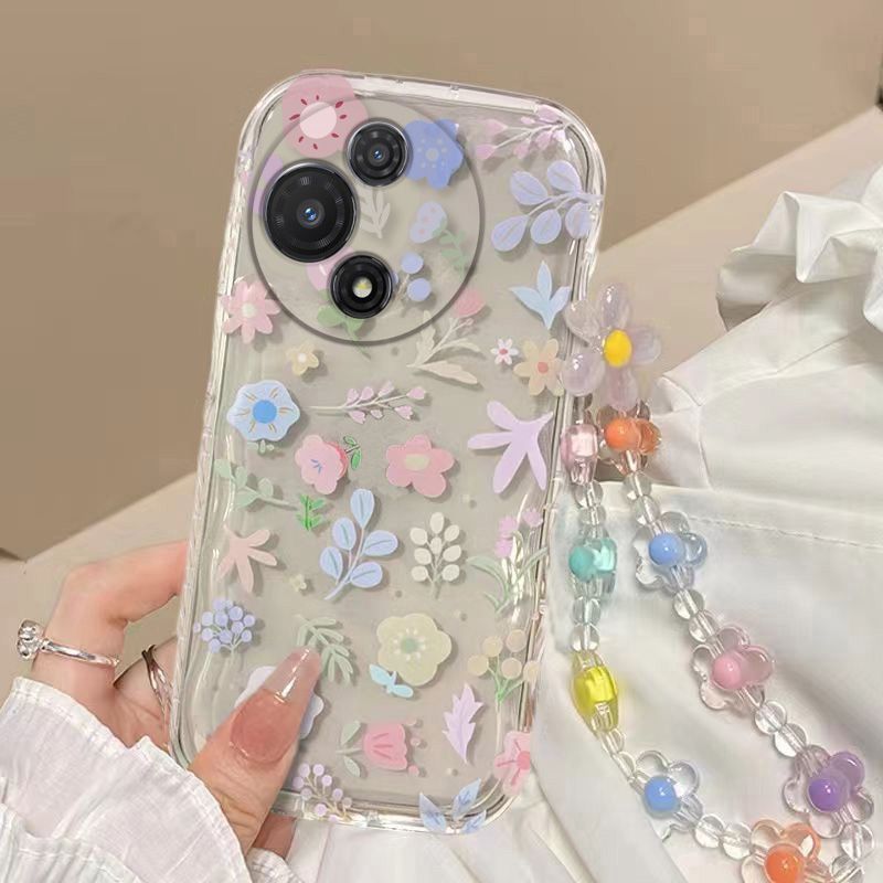 Phone Case for TCL 60 5G Fashion Flowers Soft Case Fall Prevention Protective Cover for TCL 60 5G