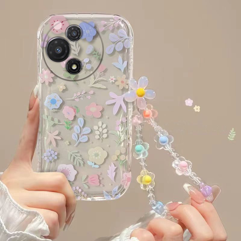 Phone Case for TCL 60 5G Fashion Flowers Soft Case Fall Prevention Protective Cover for TCL 60 5G