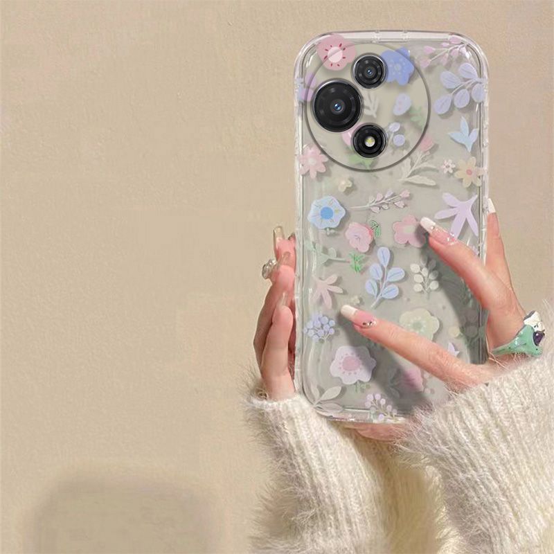 Phone Case for TCL 60 5G Fashion Flowers Soft Case Fall Prevention Protective Cover for TCL 60 5G