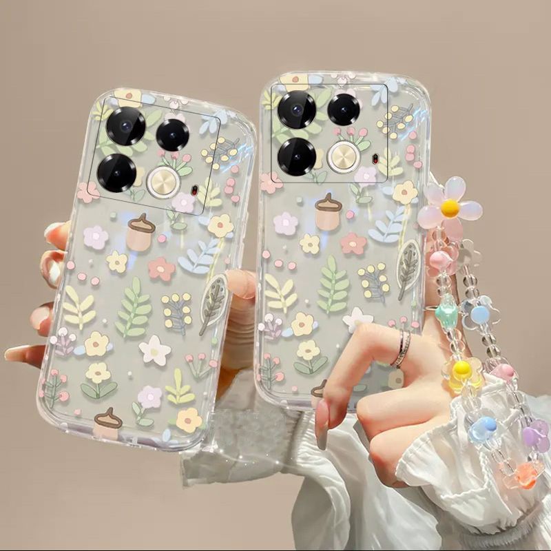 Phone Case for infinix Note 40 Pro Fashion Flowers Soft Case Fall Prevention Protective Cover for infinix Note 40 Pro+ Plus