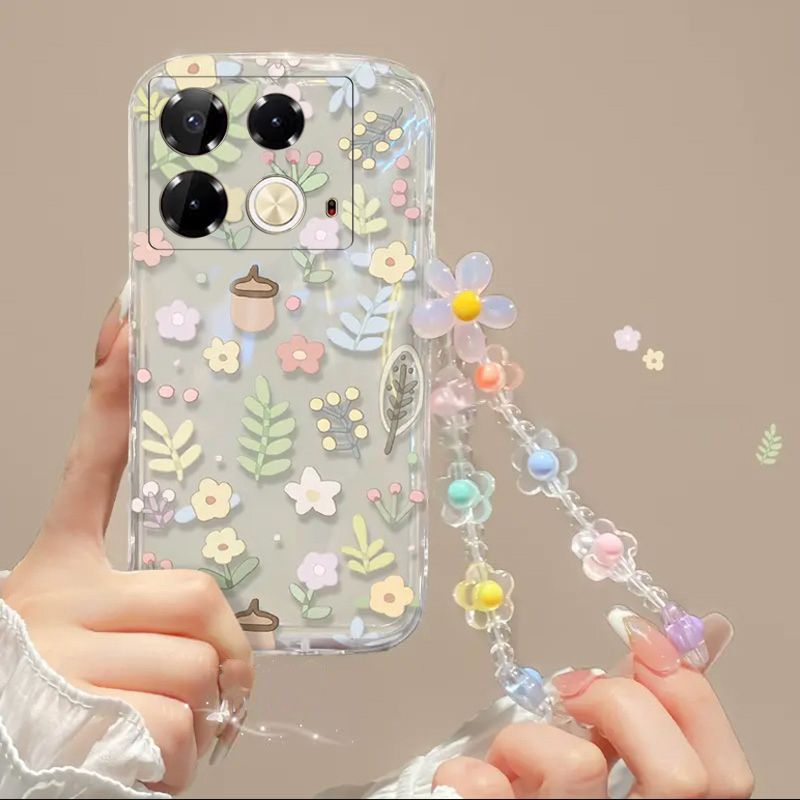 Phone Case for infinix Note 40 Pro Fashion Flowers Soft Case Fall Prevention Protective Cover for infinix Note 40 Pro+ Plus