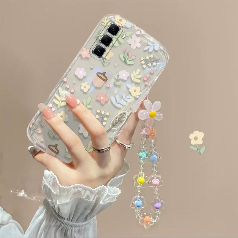Phone Case for infinix Hot 50 Pro Plus Fashion Flowers Soft Case Fall Prevention Protective Cover for Hot 50 Pro+