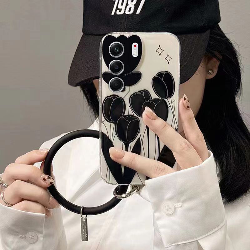 Phone Case for Tecno Camon 40 Pro Fashion Flowers Soft Case Fall Prevention Protective Cover for Tecno Camon 40 Pro