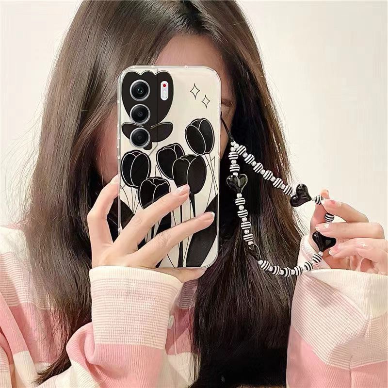 Phone Case for Tecno Camon 40 Pro Fashion Flowers Soft Case Fall Prevention Protective Cover for Tecno Camon 40 Pro