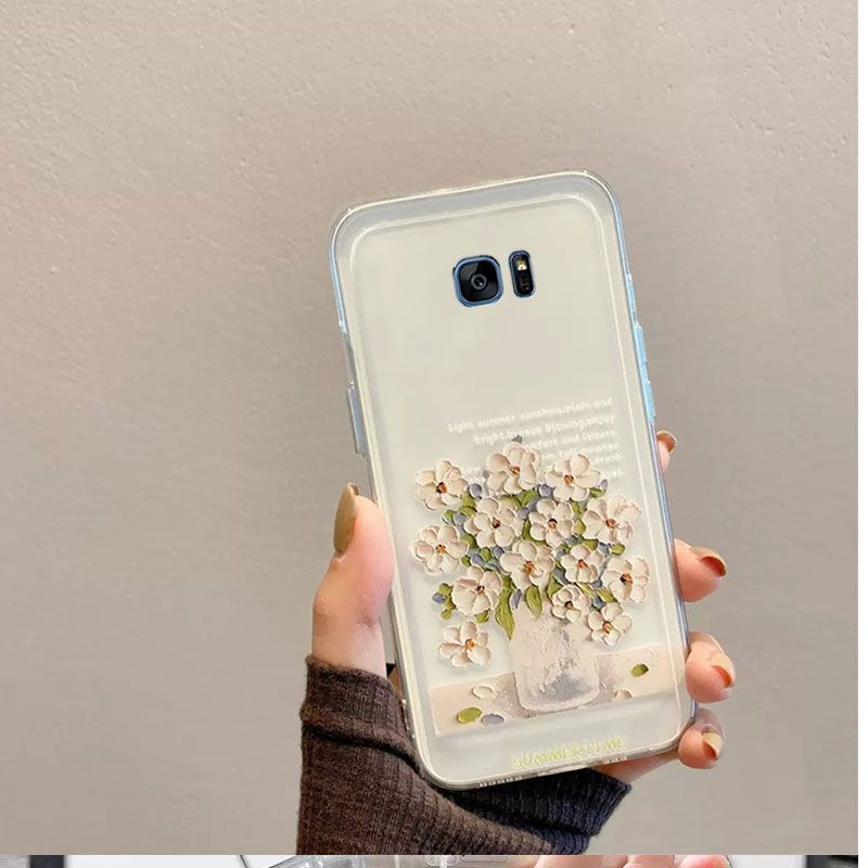 Phone Case for Samsung Galaxy S7 edge Cute Fashion Flowers Soft Case Fall Prevention Protective Cover for Samsung Galaxy S7 edge