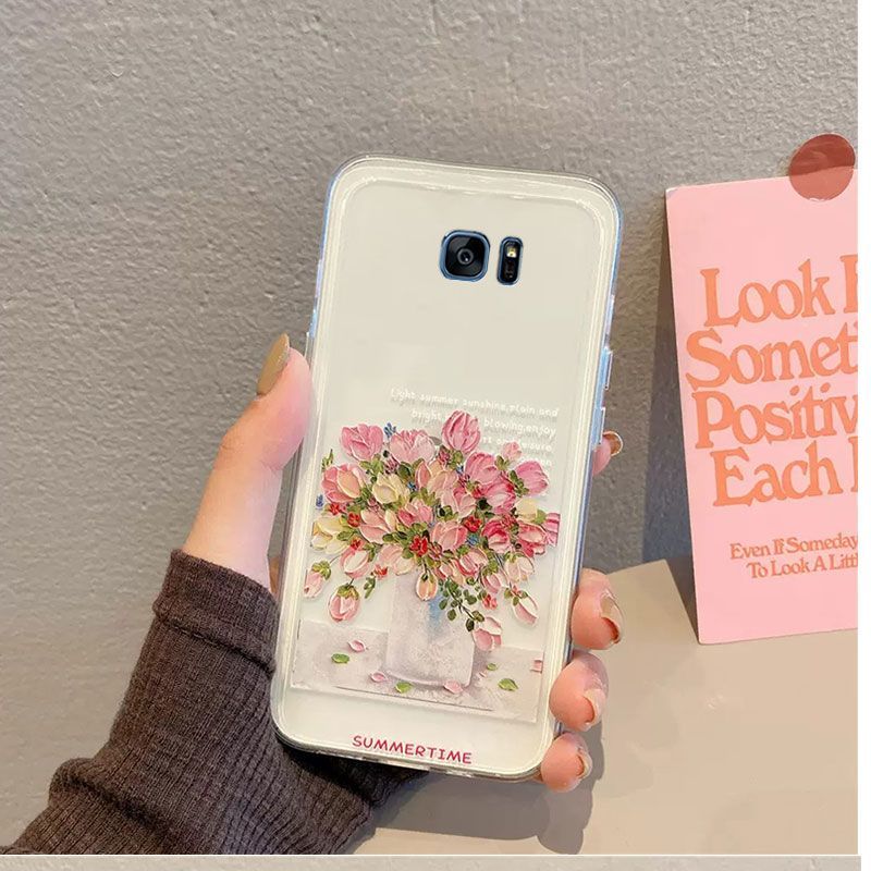 Phone Case for Samsung Galaxy S7 edge Cute Fashion Flowers Soft Case Fall Prevention Protective Cover for Samsung Galaxy S7 edge