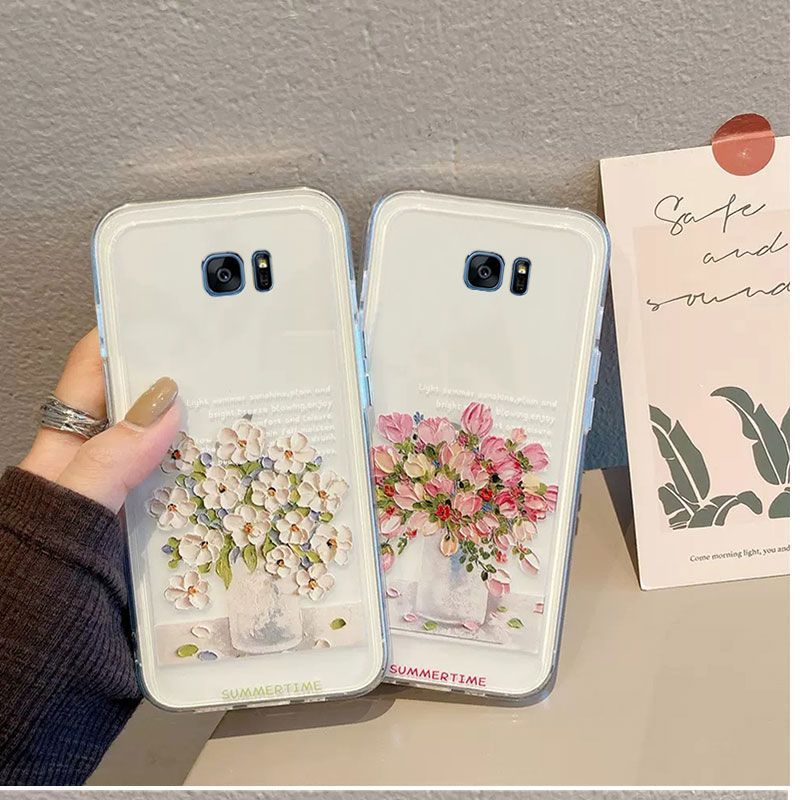 Phone Case for Samsung Galaxy S7 edge Cute Fashion Flowers Soft Case Fall Prevention Protective Cover for Samsung Galaxy S7 edge