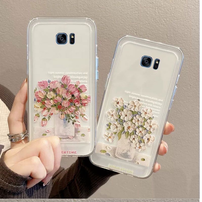 Phone Case for Samsung Galaxy S7 edge Cute Fashion Flowers Soft Case Fall Prevention Protective Cover for Samsung Galaxy S7 edge
