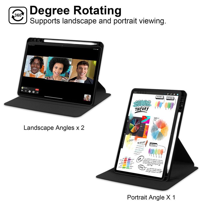 Protective Case for Huawei Matepad SE11 2024 with Pen Holder 360 Degree Swivel Protective Stand Smart Tablet Ultra Slim Hard Case Folio Cover Transparent Back