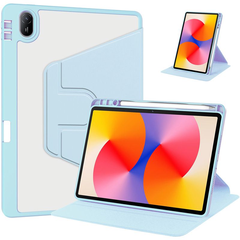 Protective Case for Huawei Matepad SE11 2024 with Pen Holder 360 Degree Swivel Protective Stand Smart Tablet Ultra Slim Hard Case Folio Cover Transparent Back