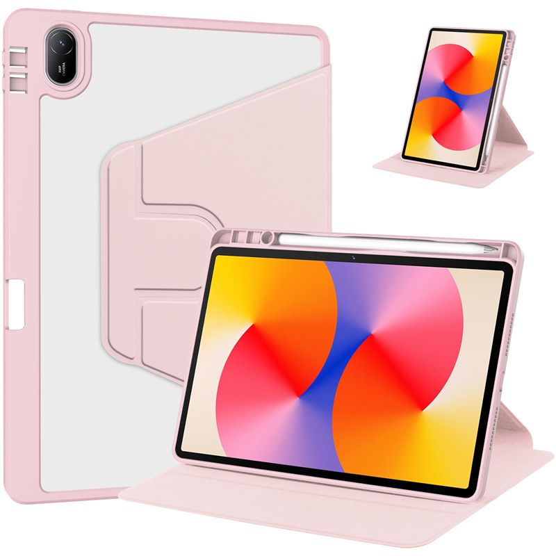 Protective Case for Huawei Matepad SE11 2024 with Pen Holder 360 Degree Swivel Protective Stand Smart Tablet Ultra Slim Hard Case Folio Cover Transparent Back