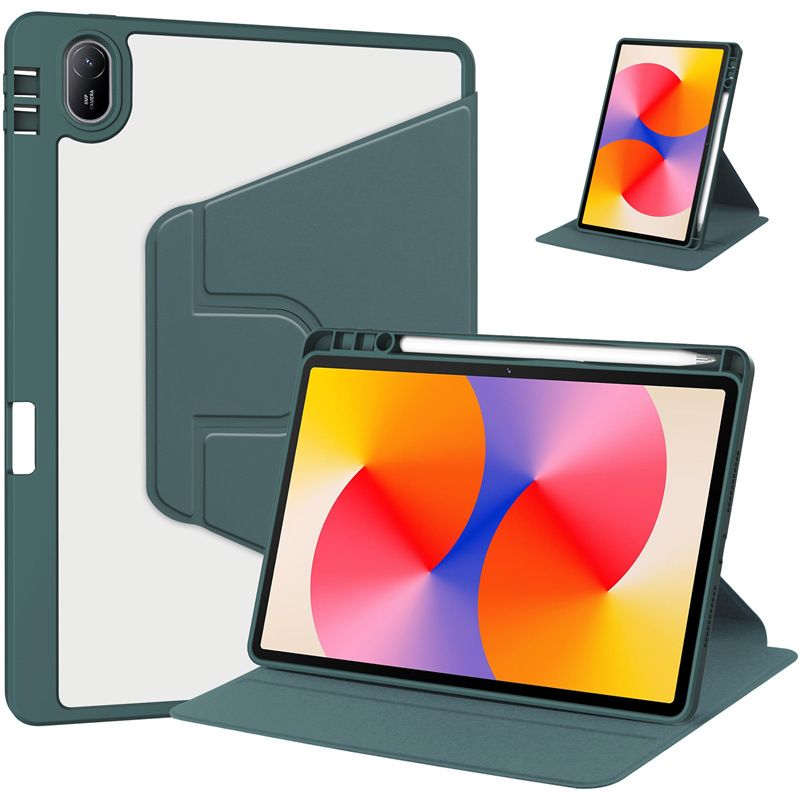 Protective Case for Huawei Matepad SE11 2024 with Pen Holder 360 Degree Swivel Protective Stand Smart Tablet Ultra Slim Hard Case Folio Cover Transparent Back