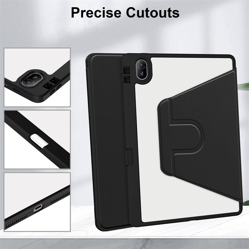 Protective Case for Huawei Matepad SE11 2024 with Pen Holder 360 Degree Swivel Protective Stand Smart Tablet Ultra Slim Hard Case Folio Cover Transparent Back