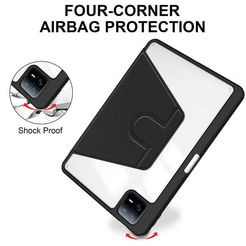 Protective Case for Xiaomi Pad 6 / Pad 6 Pro 11'' with Pen Holder 360 Degree Swivel Protective Stand Smart Tablet Ultra Slim Hard Case Folio Cover Transparent Back
