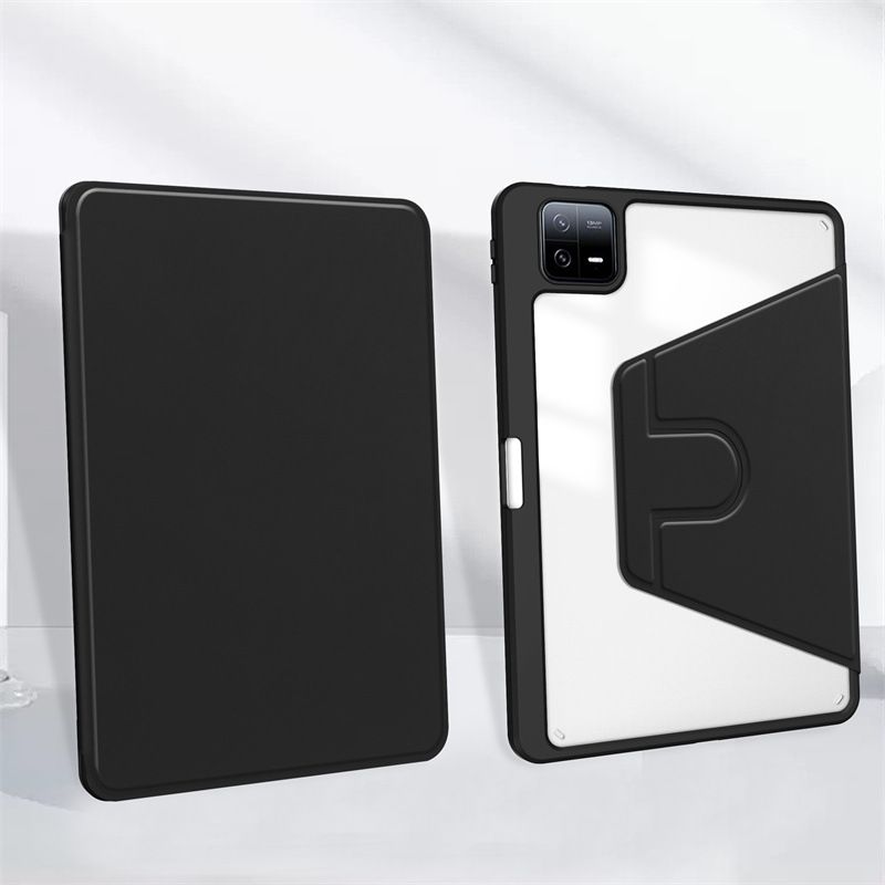 Protective Case for Xiaomi Pad 6 / Pad 6 Pro 11'' with Pen Holder 360 Degree Swivel Protective Stand Smart Tablet Ultra Slim Hard Case Folio Cover Transparent Back
